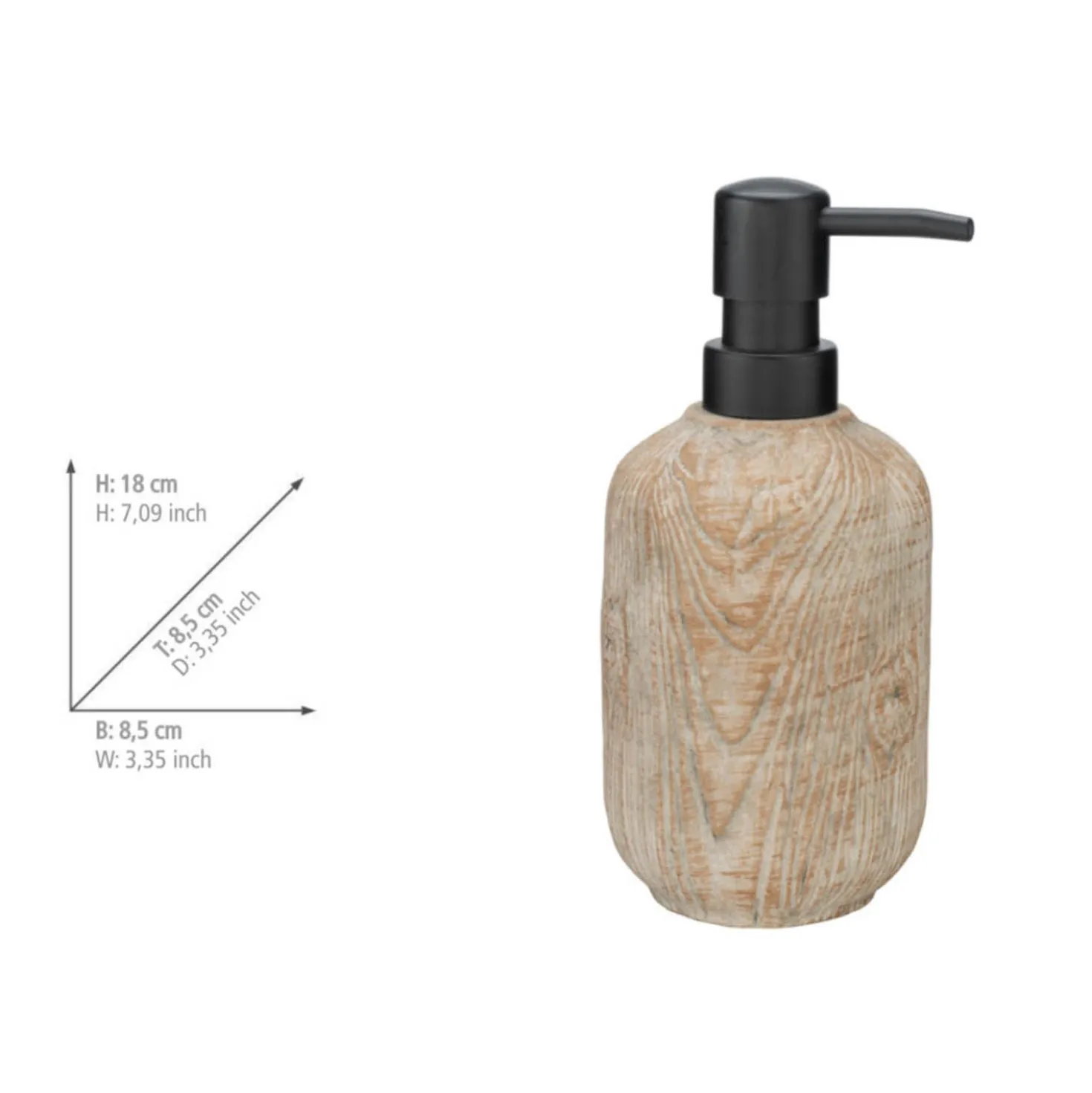 Bad-Accessoire Set „Florio“, 3-tlg. aus Keramik in Holz-Optik WENKO