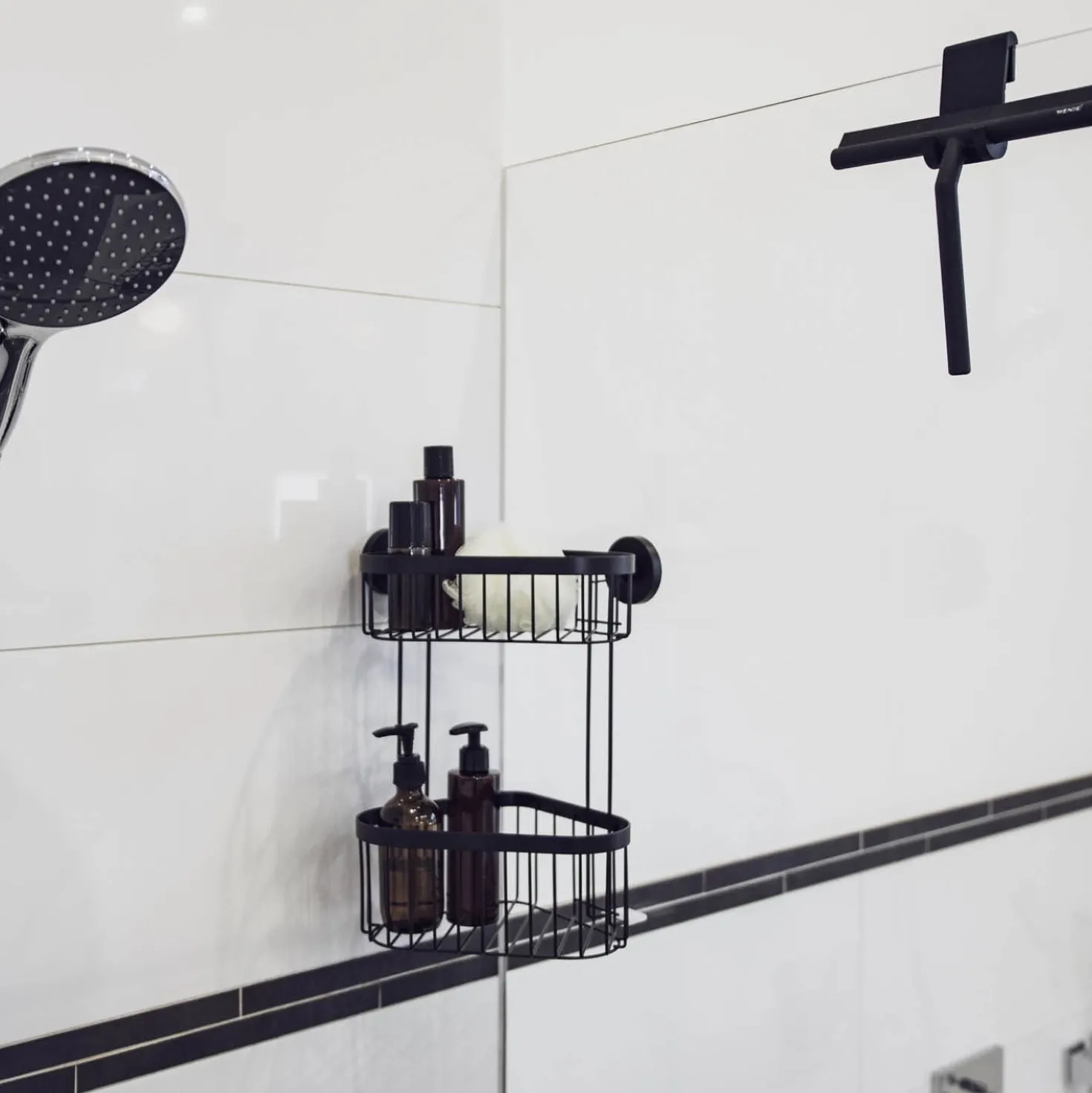 Badezimmerwischer „Mola“ Silikon Schwarz WENKO