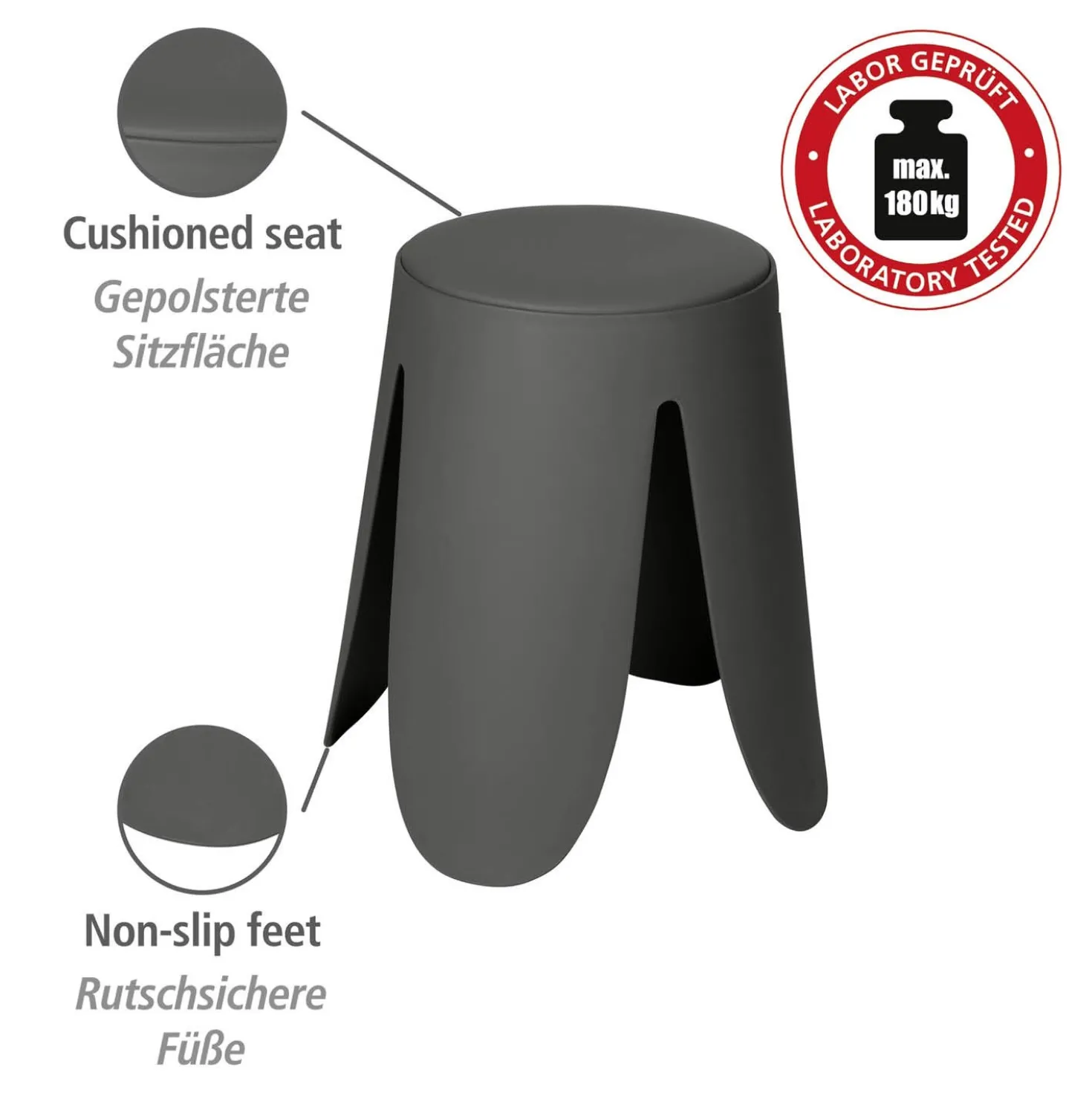 Badhocker Comiso Anthrazit matt WENKO