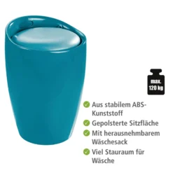 Badhocker & Wäschesammler Candy petrol WENKO
