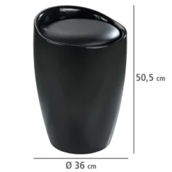 Badhocker & Wäschesammler Candy schwarz WENKO