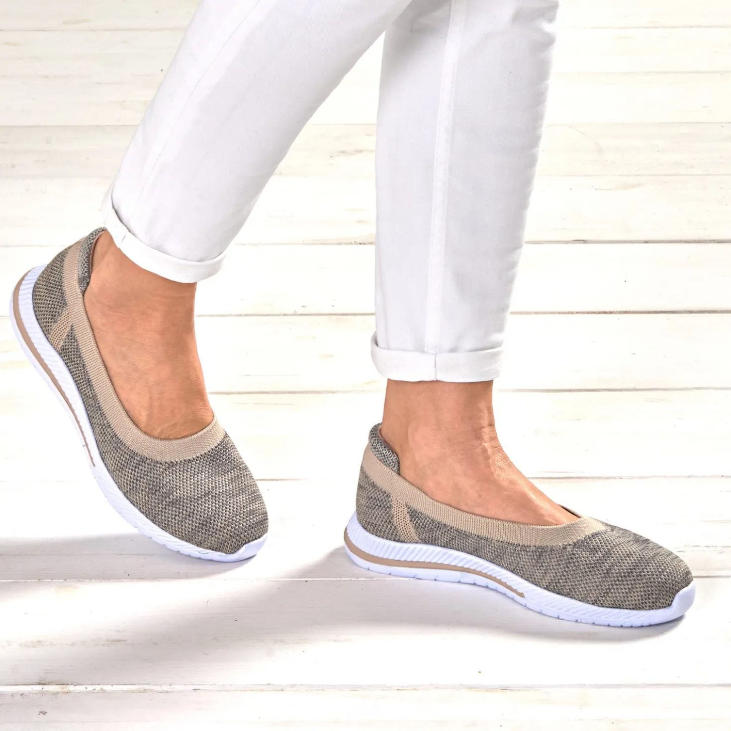 Ballerina "Sporty" beige