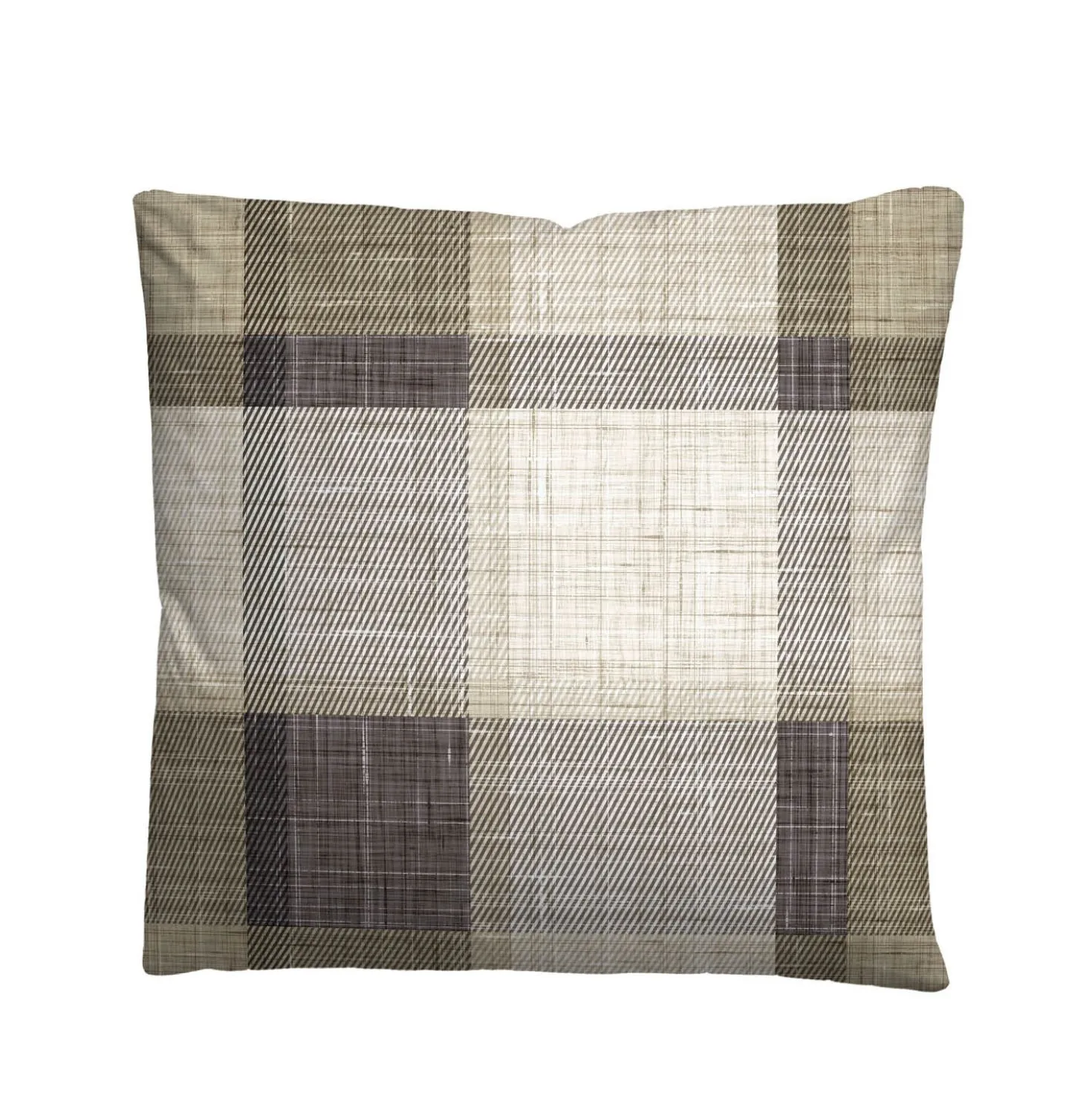 biberna Feinbiber Bettwäsche Karo taupe, 135x200 cm + 80x80 cm
