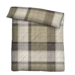 biberna Feinbiber Bettwäsche Karo taupe, 155x220 cm + 80x80 cm