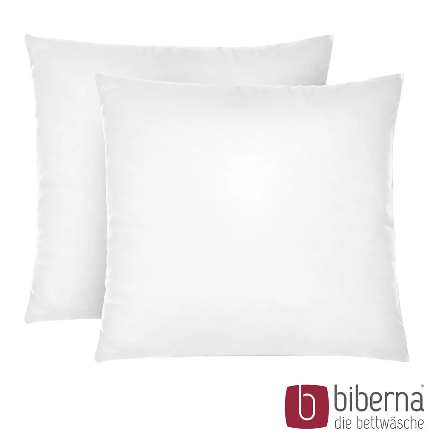 biberna Feinjersey-Kopfkissenbezug Doppelpack weiss, 2x 80x80 cm