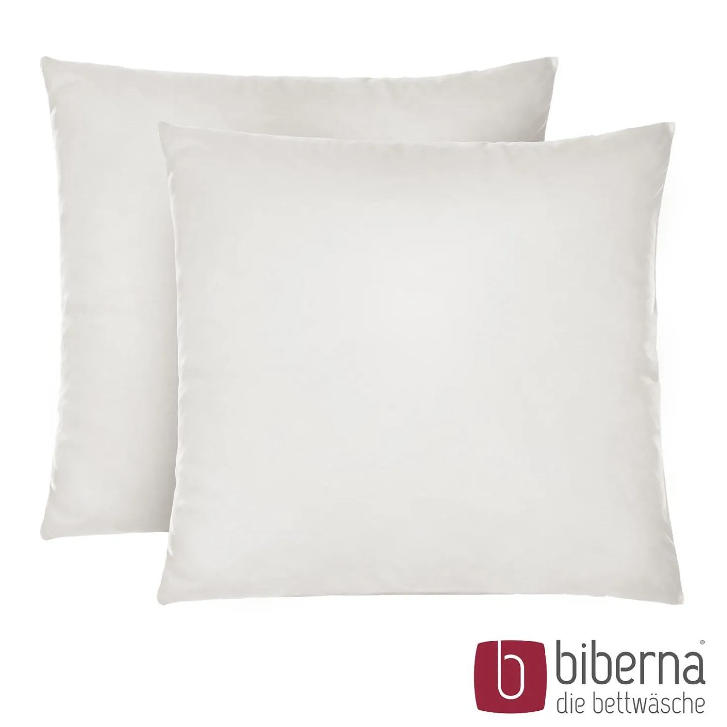 biberna Feinjersey-Kopfkissenbezug Doppelpack grau, 2x 80x80 cm