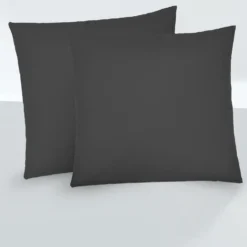 biberna Feinjersey-Kopfkissenbezug Doppelpack titanium, 2x 80x80 cm