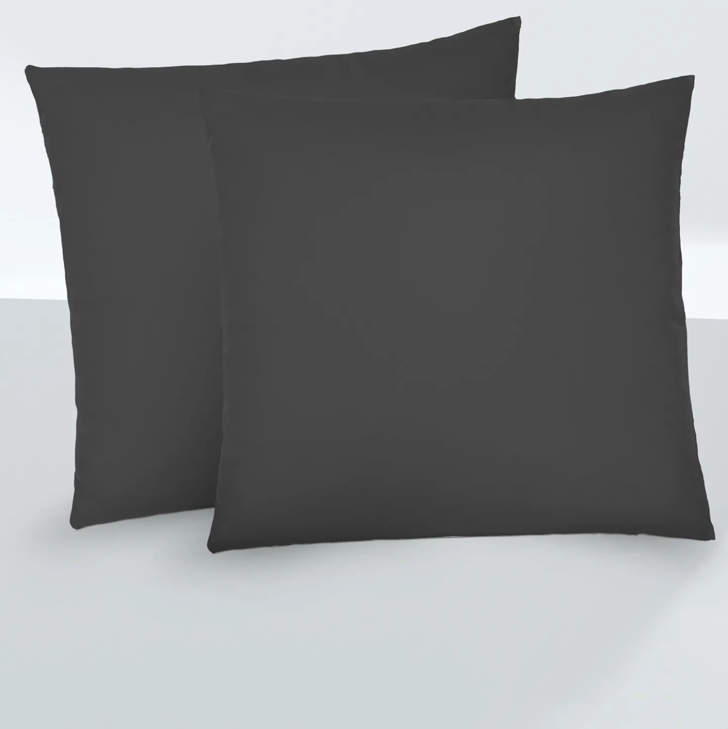 biberna Feinjersey-Kopfkissenbezug Doppelpack titanium, 2x 80x80 cm