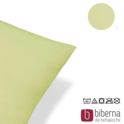 biberna Feinjersey-Kopfkissenbezug Doppelpack pistaziengrün, 2x 80x80 cm