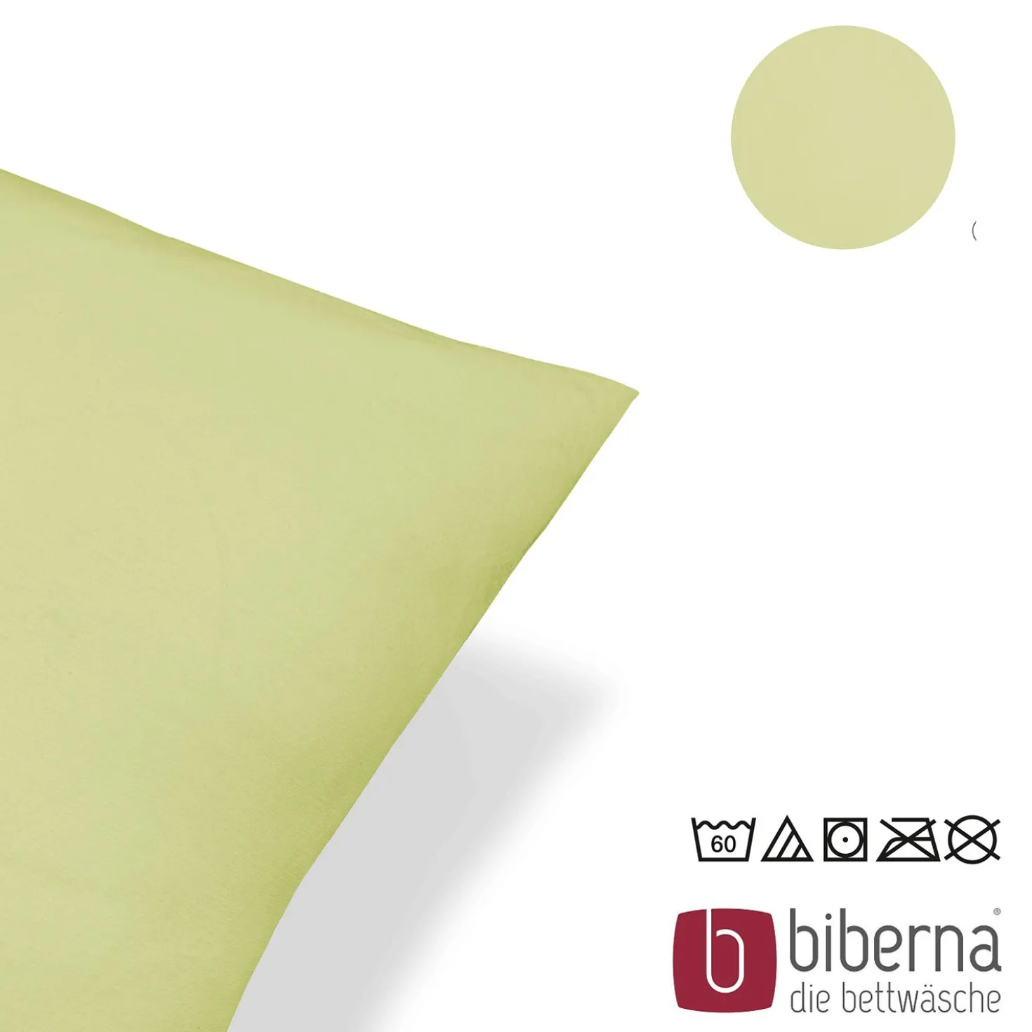 biberna Feinjersey-Kopfkissenbezug Doppelpack pistaziengrün, 2x 80x80 cm