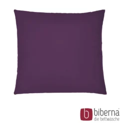 biberna Feinjersey-Kopfkissenbezug Doppelpack dunkel violett, 2x 80x80 cm