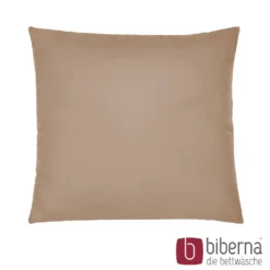 biberna Feinjersey-Kopfkissenbezug Doppelpack macchiato, 2x 80x80 cm