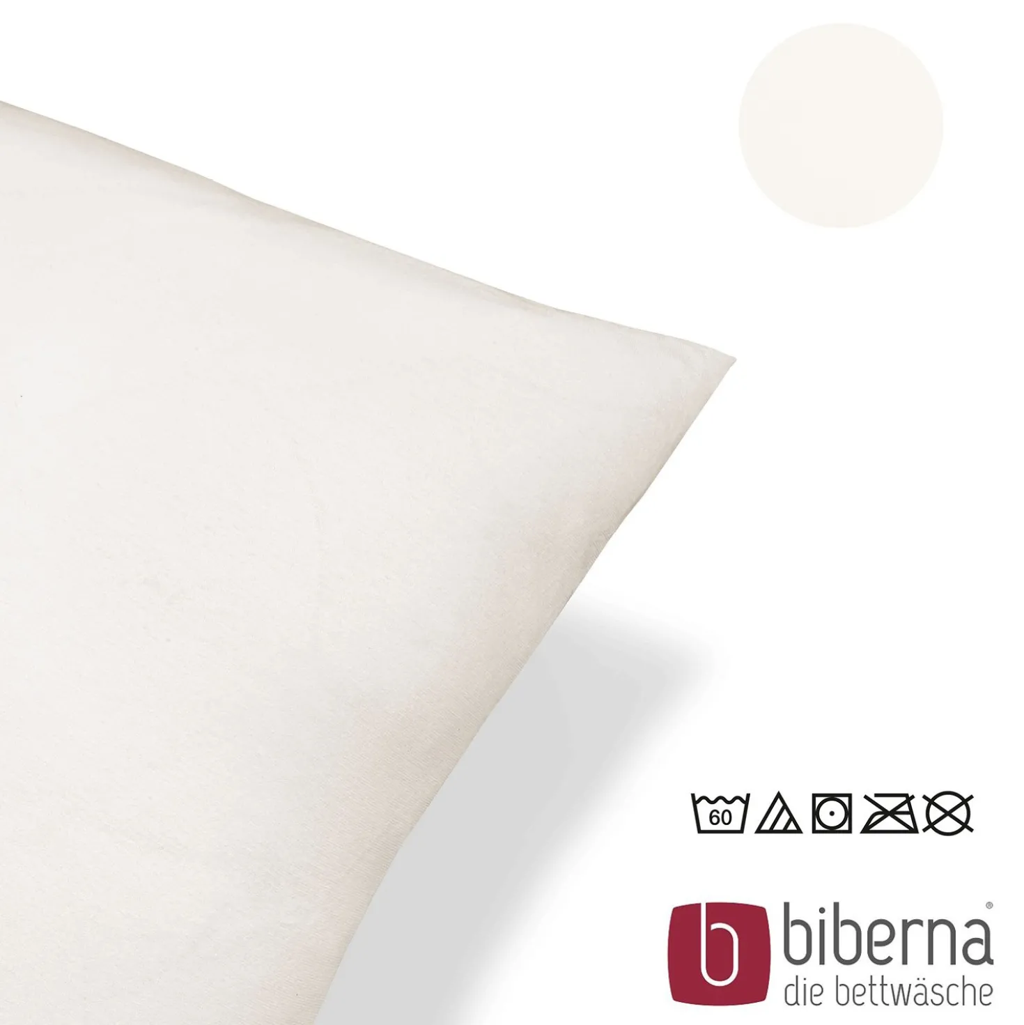 biberna Feinjersey-Kopfkissenbezug Doppelpack natur, 2x 80x80 cm