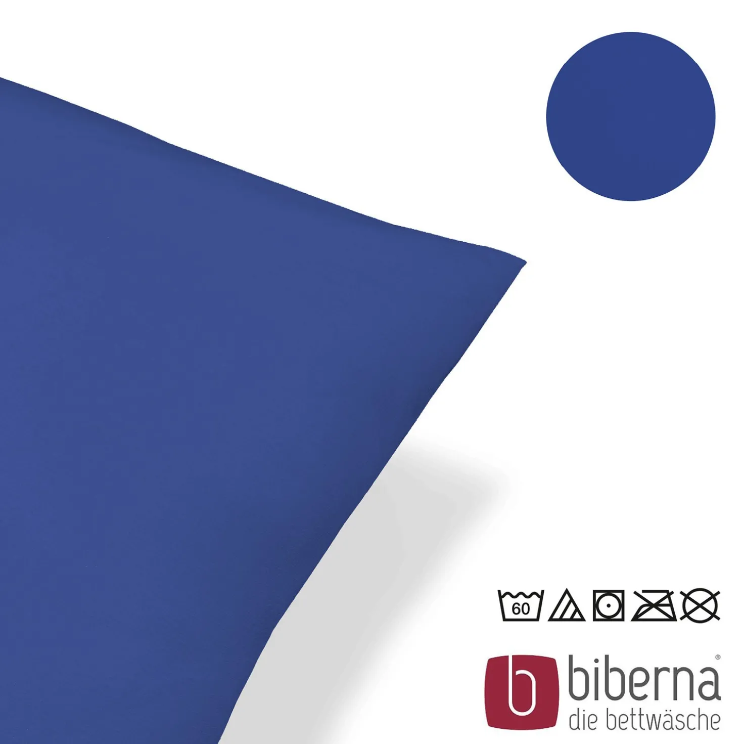biberna Feinjersey-Kopfkissenbezug Doppelpack saphir, 2x 40x60 cm