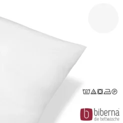 biberna Feinjersey-Kopfkissenbezug Doppelpack weiss, 2x 40x80 cm