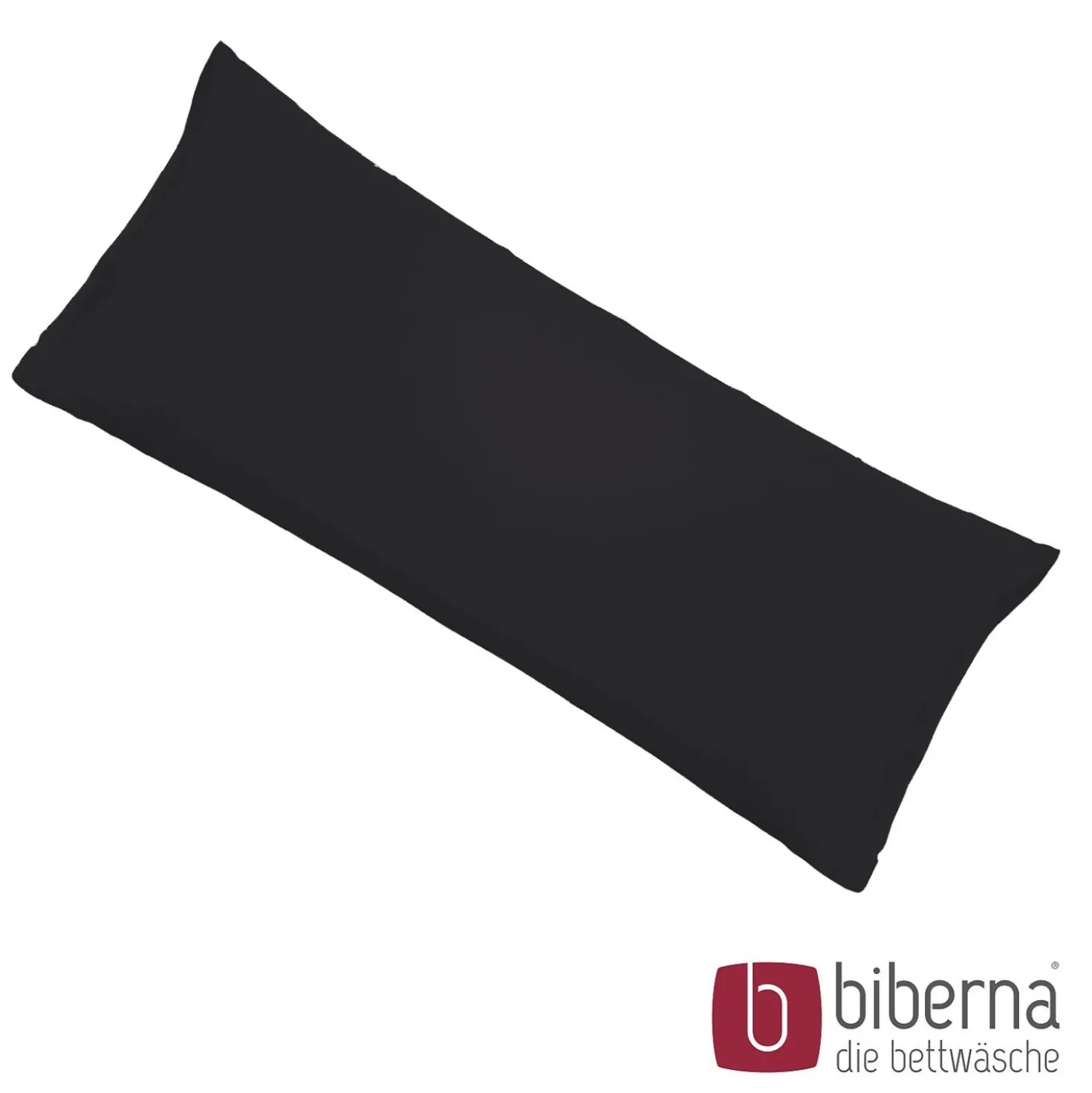 biberna Feinjersey-Kopfkissenbezug Doppelpack schwarz, 2x 40x80 cm