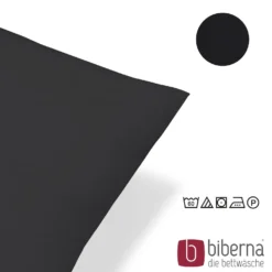 biberna Feinjersey-Kopfkissenbezug Doppelpack schwarz, 2x 40x80 cm