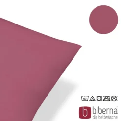 biberna Feinjersey-Kopfkissenbezug Doppelpack brombeer, 2x 40x80 cm