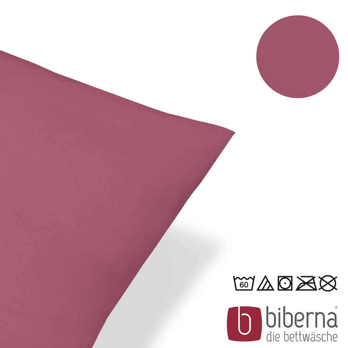 biberna Feinjersey-Kopfkissenbezug Doppelpack brombeer, 2x 40x80 cm