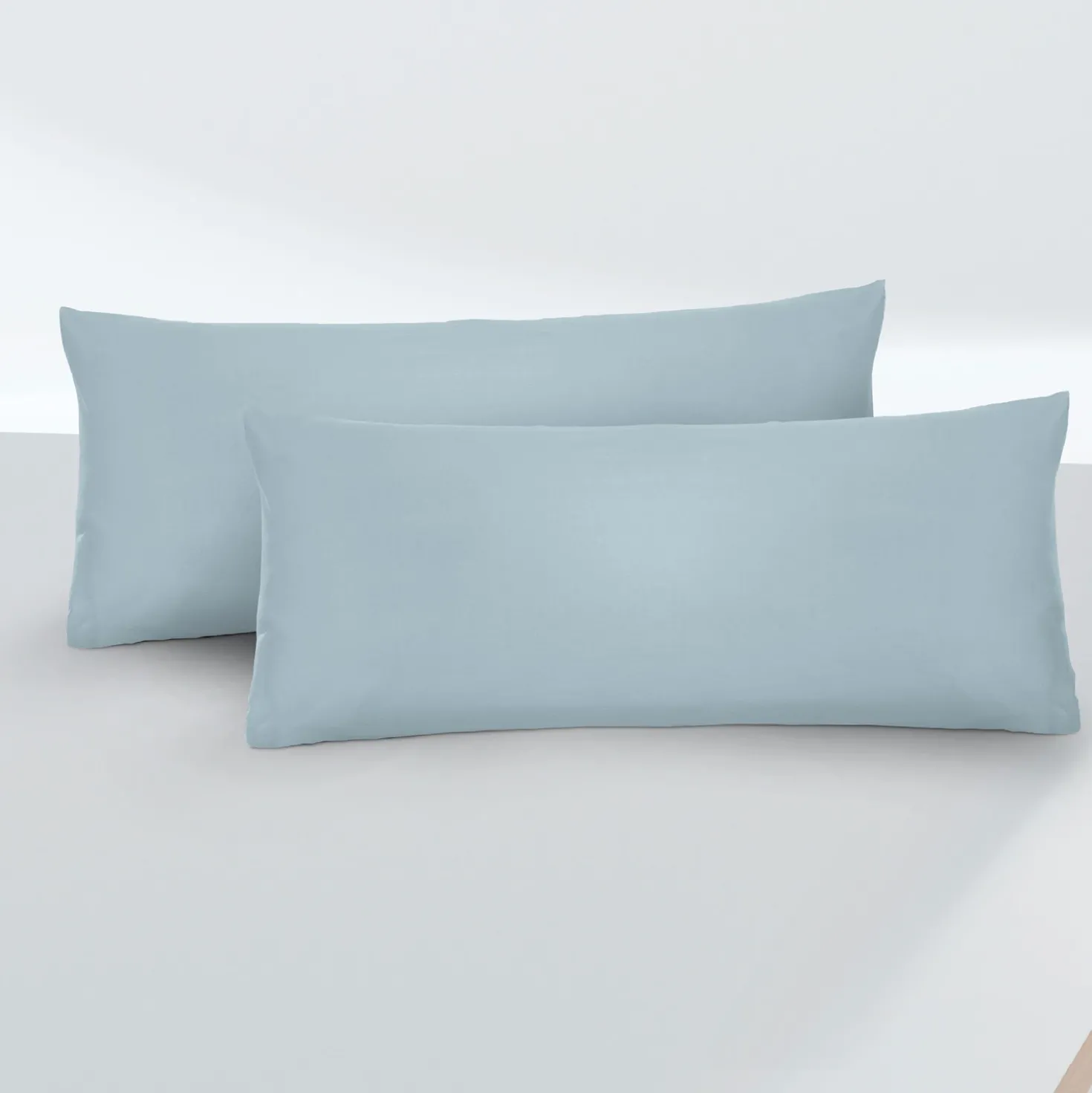 biberna Feinjersey-Kopfkissenbezug Doppelpack taubenblau, 2x 40x80 cm