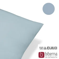 biberna Feinjersey-Kopfkissenbezug Doppelpack taubenblau, 2x 40x80 cm