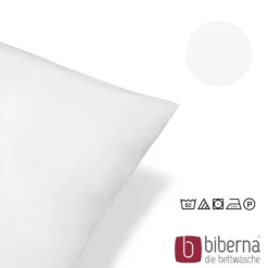 biberna Feinjersey-Kopfkissenbezug Doppelpack weiss, 2x 40x40 cm