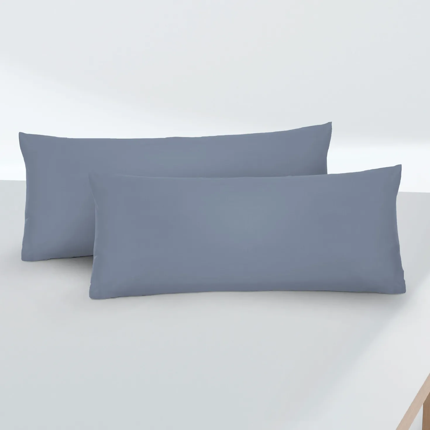biberna Feinjersey-Kopfkissenbezug Doppelpack blau, 2x 40x80 cm