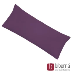 biberna Feinjersey-Kopfkissenbezug Doppelpack dunkel violett, 2x 40x80 cm