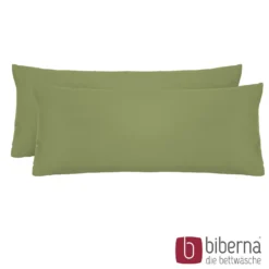 biberna Feinjersey-Kopfkissenbezug Doppelpack fichte, 2x 40x80 cm