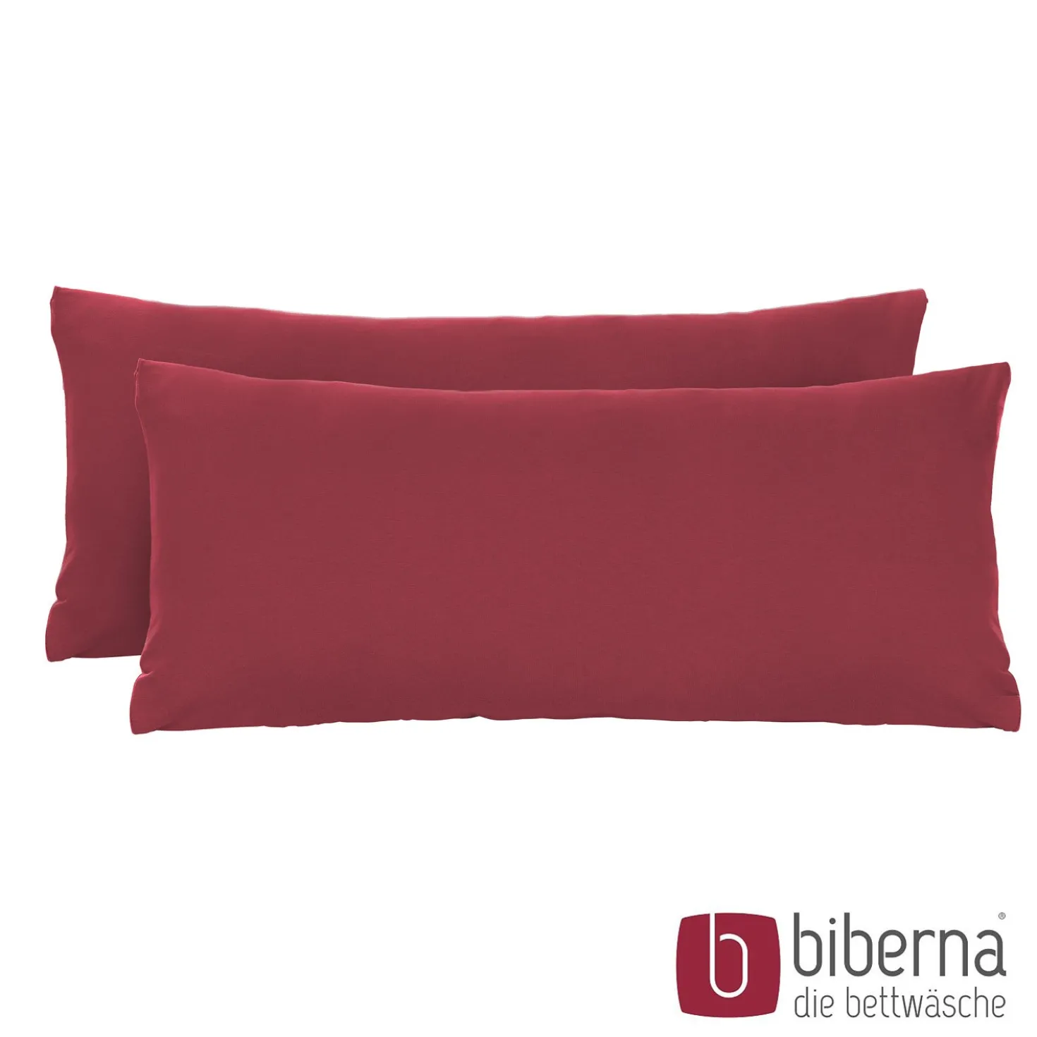 biberna Feinjersey-Kopfkissenbezug Doppelpack rost, 2x 40x80 cm