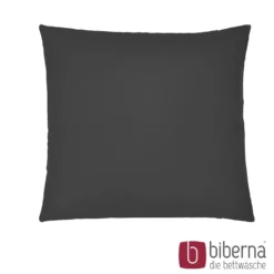 biberna Feinjersey-Kopfkissenbezug Doppelpack titanium, 2x 40x40 cm