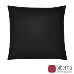biberna Feinjersey-Kopfkissenbezug Doppelpack schwarz, 2x 40x40 cm
