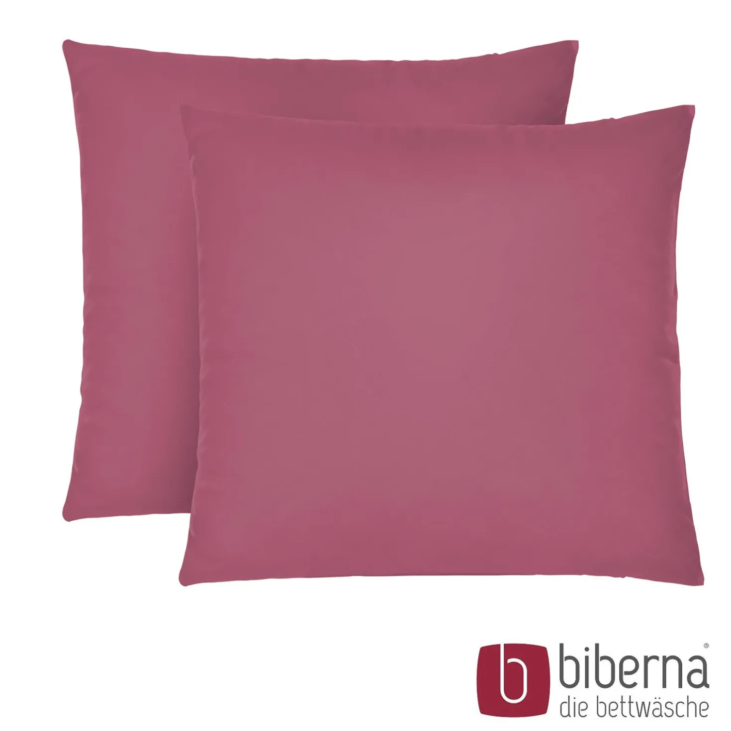 biberna Feinjersey-Kopfkissenbezug Doppelpack brombeer, 2x 40x40 cm