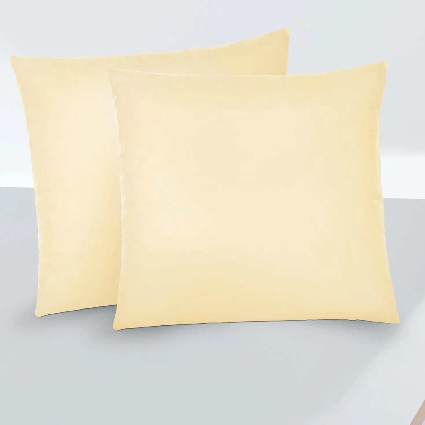 biberna Feinjersey-Kopfkissenbezug Doppelpack gelb, 2x 40x40 cm