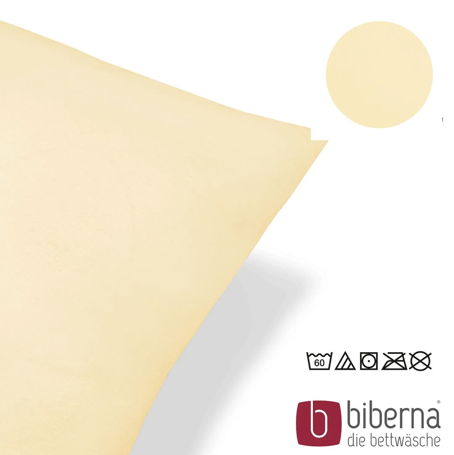 biberna Feinjersey-Kopfkissenbezug Doppelpack gelb, 2x 40x40 cm