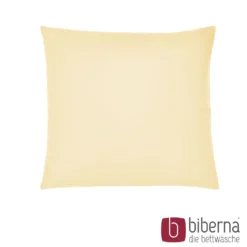 biberna Feinjersey-Kopfkissenbezug Doppelpack gelb, 2x 40x40 cm