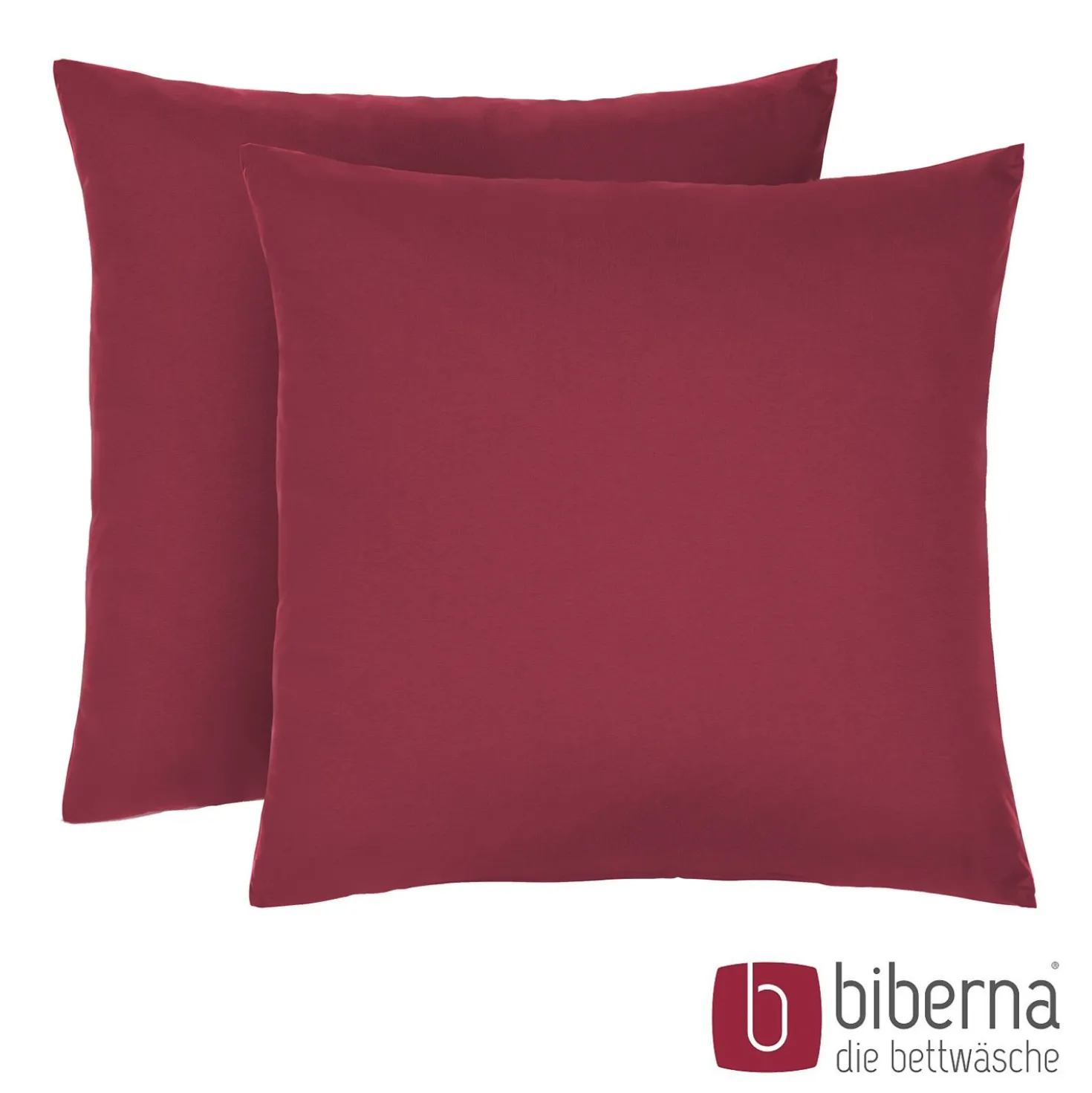 biberna Feinjersey-Kopfkissenbezug Doppelpack rost, 2x 40x40 cm