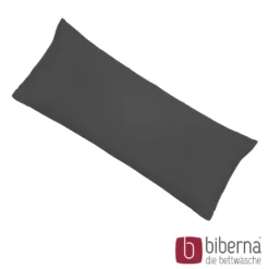 biberna Feinjersey-Kopfkissenbezug Doppelpack titanium, 2x 40x60 cm