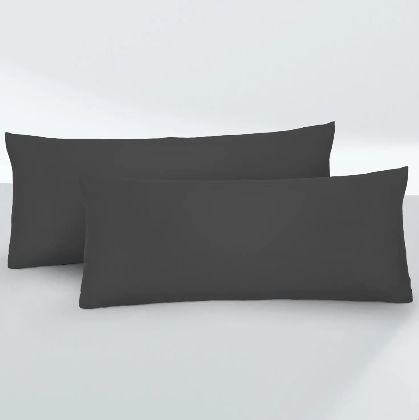 biberna Feinjersey-Kopfkissenbezug Doppelpack titanium, 2x 40x60 cm