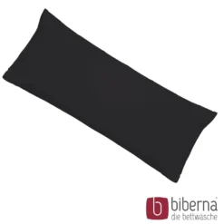biberna Feinjersey-Kopfkissenbezug Doppelpack schwarz, 2x 40x60 cm