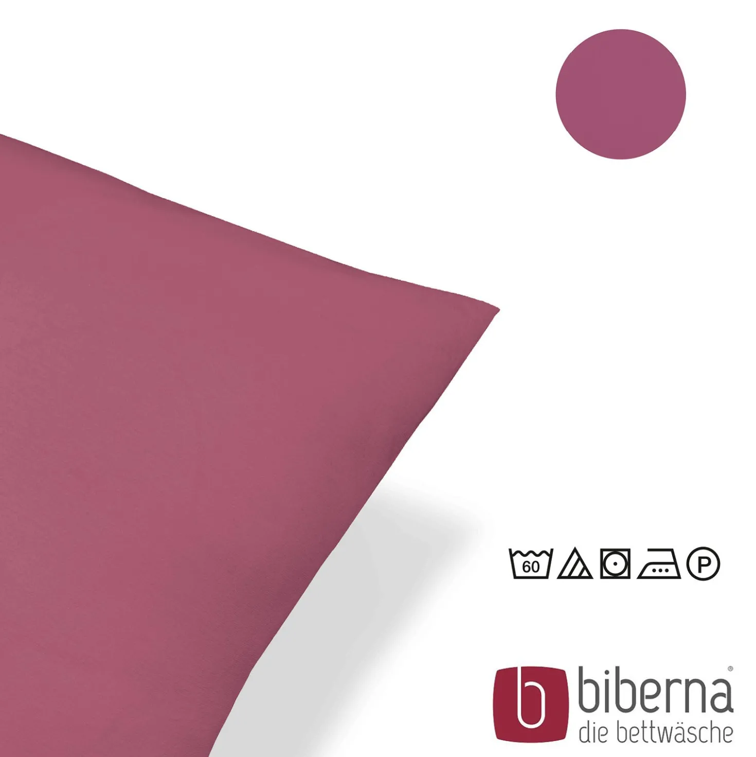 biberna Feinjersey-Kopfkissenbezug Doppelpack brombeer, 2x 40x60 cm