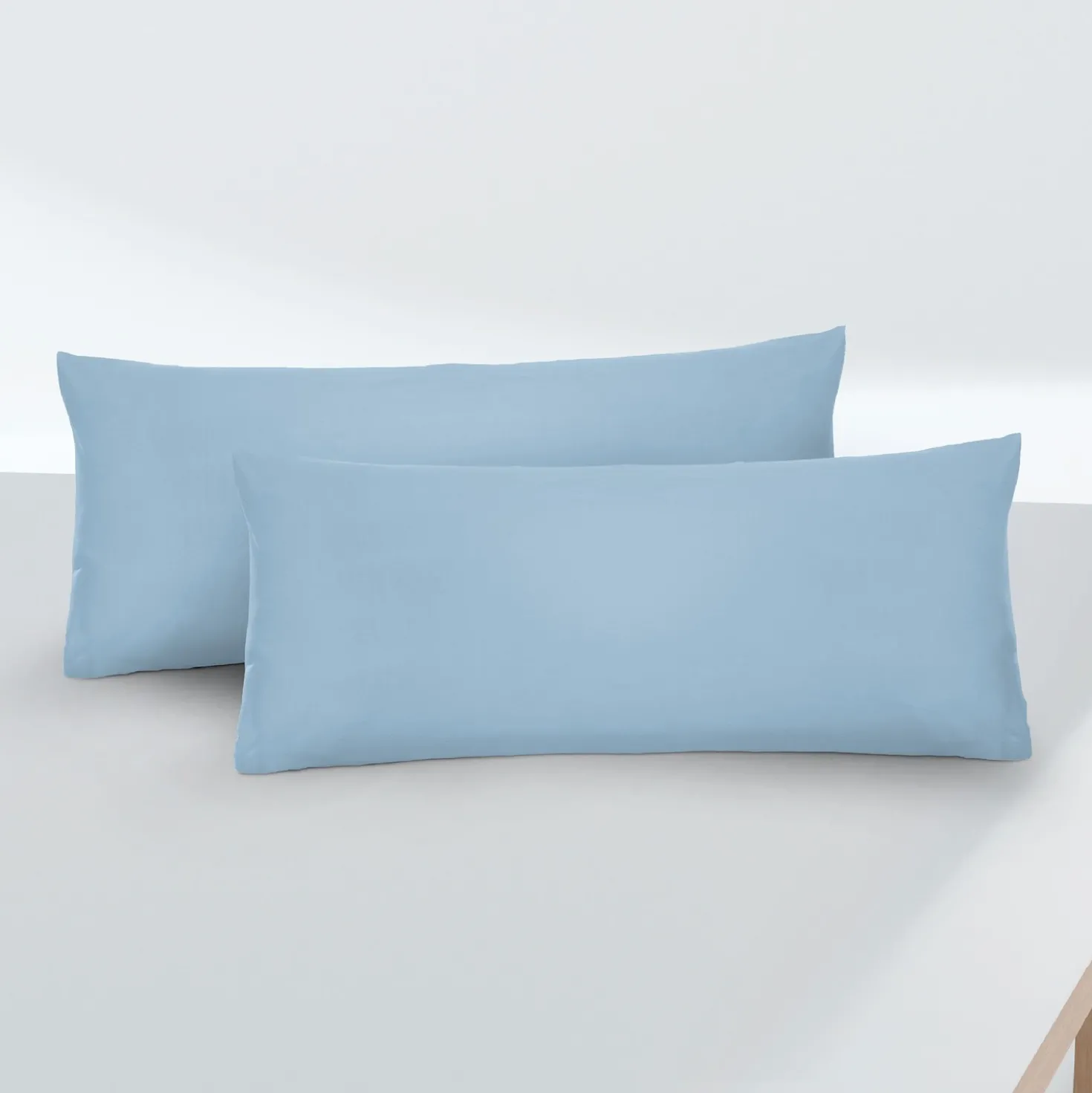 biberna Feinjersey-Kopfkissenbezug Doppelpack eisblau, 2x 40x60 cm