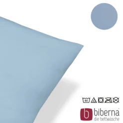 biberna Feinjersey-Kopfkissenbezug Doppelpack eisblau, 2x 40x60 cm