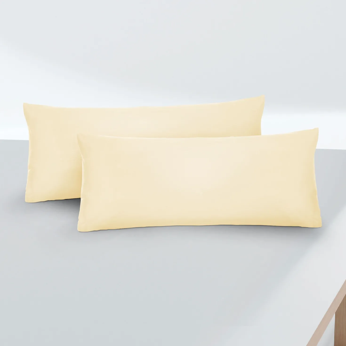 biberna Feinjersey-Kopfkissenbezug Doppelpack gelb, 2x 40x60 cm
