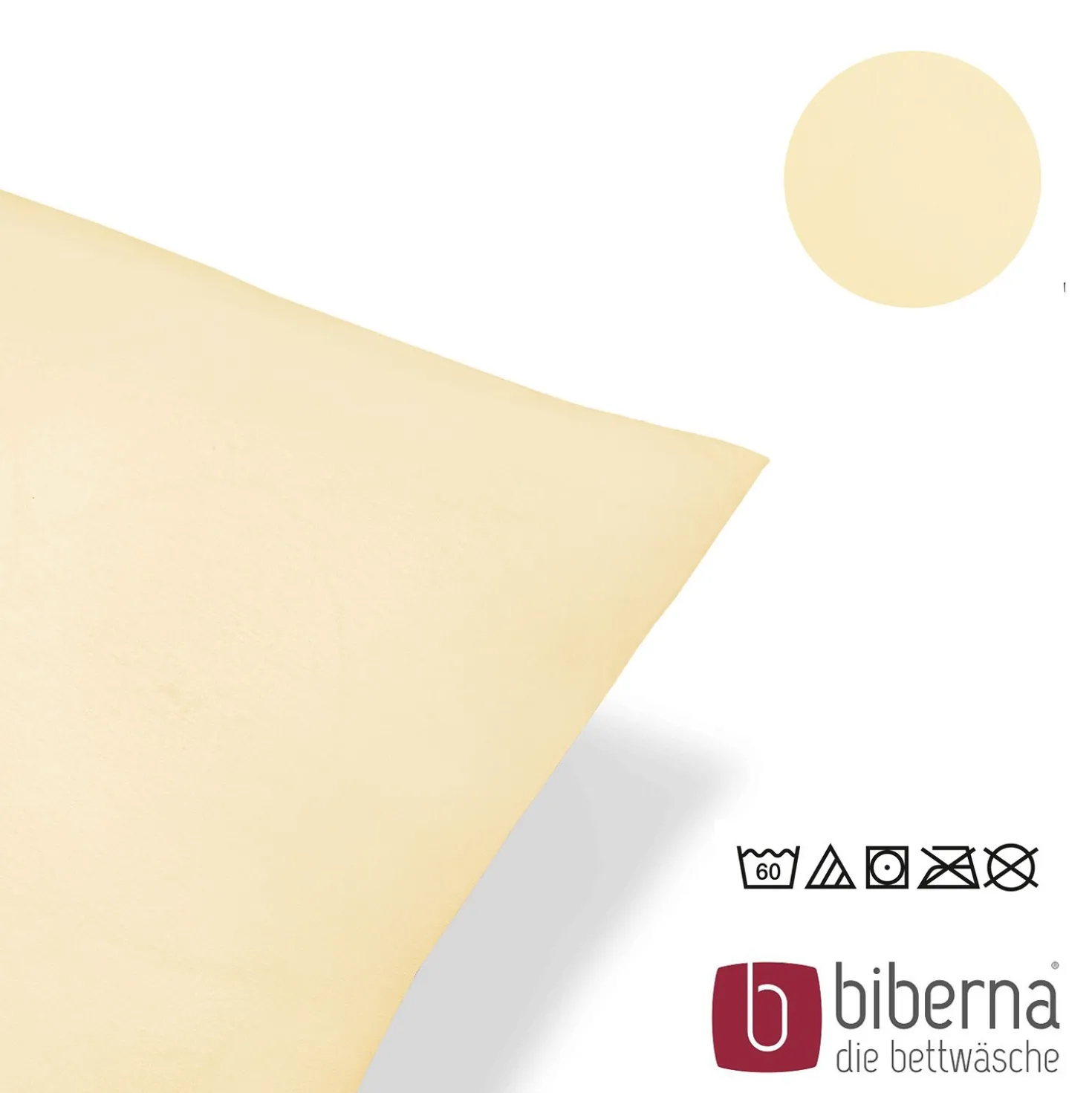 biberna Feinjersey-Kopfkissenbezug Doppelpack gelb, 2x 40x60 cm
