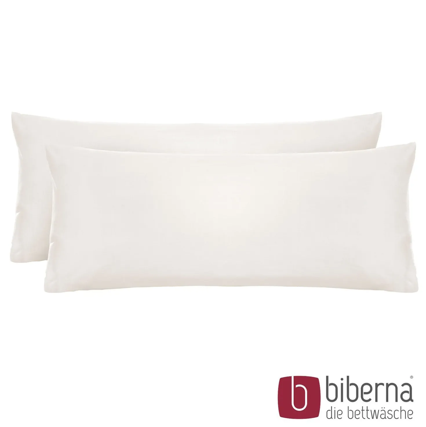 biberna Feinjersey-Kopfkissenbezug Doppelpack natur, 2x 40x60 cm