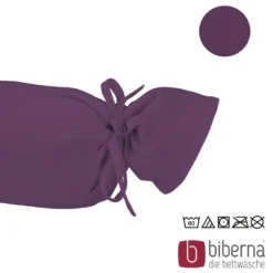 biberna Feinjersey-Nackenrollenbezug Doppelpack dunkel violett, 2x 15x40 cm