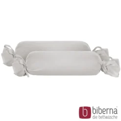 biberna Feinjersey-Nackenrollenbezug Doppelpack sturmgrau, 2x 15x40 cm