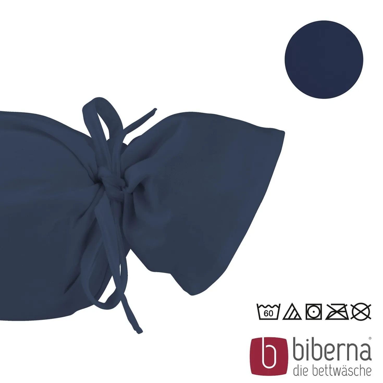 biberna Feinjersey-Nackenrollenbezug Doppelpack marine, 2x 15x40 cm