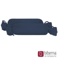 biberna Feinjersey-Nackenrollenbezug Doppelpack marine, 2x 15x40 cm